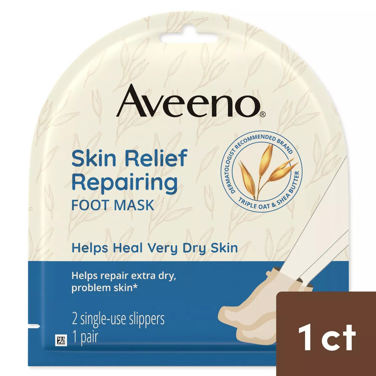 Aveeno Repairing CICA Foot Mask with Prebiotic Oat & Shea Butter for Extra Dry Skin, Fragrance Fr... | Target
