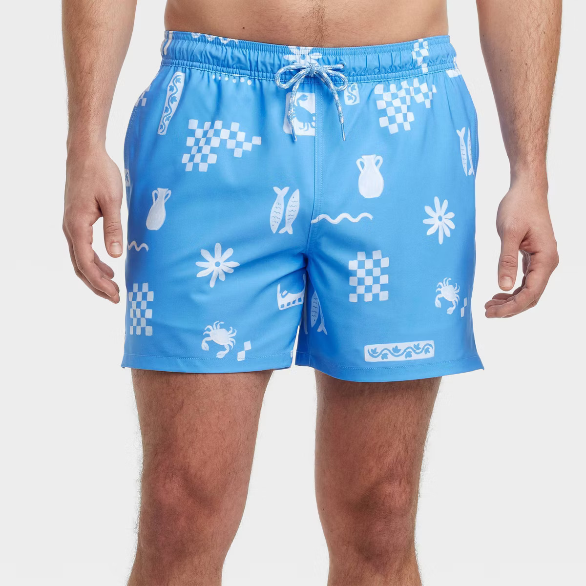 Men's 5'' Fish Swim Shorts - Goodfellow & Co™ Blue | Target