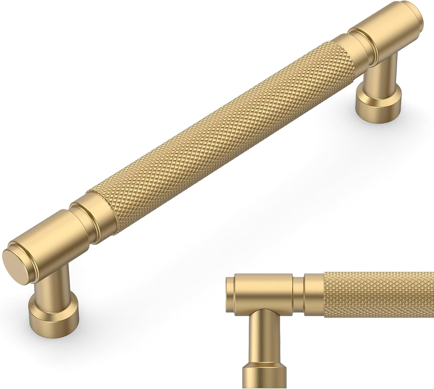 Amerdeco 10 Pack Champagne Bronze knurled Cabinet Pulls 5 Inch(128mm) Hole Center Drawer Pulls Ca... | Amazon (US)