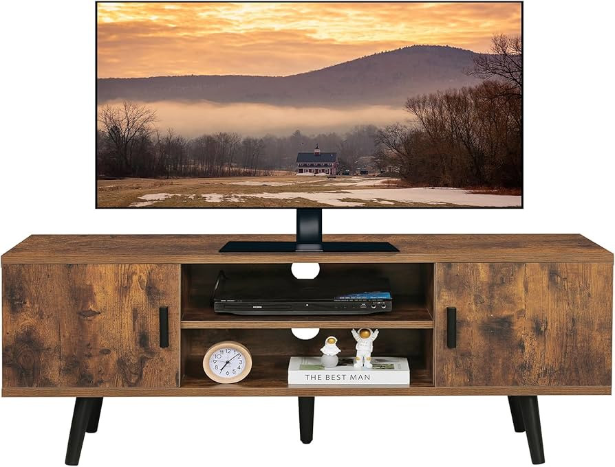 Iwell TV Stand for 55 Inch TV, TV Console with 2 Cabinets and Shelves, TV Stands for Living Room/... | Amazon (US)