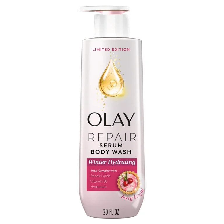 Olay Winter Repair Serum Body Wash, Berry Bright, 24 HR Deep Hydration, Limited Edition, 20 fl oz | Walmart (US)