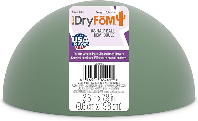 FloraCraft Floral Desert DryFōM Half Ball 3.8 Inch x 7.8 Inch Green | Amazon (US)