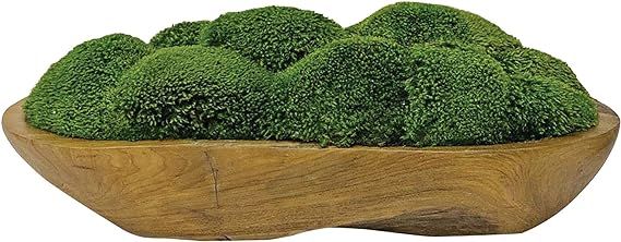 Uttermost Kinsale Green Moss 19" Wide Centerpiece in Natural Wood Bowl | Amazon (US)