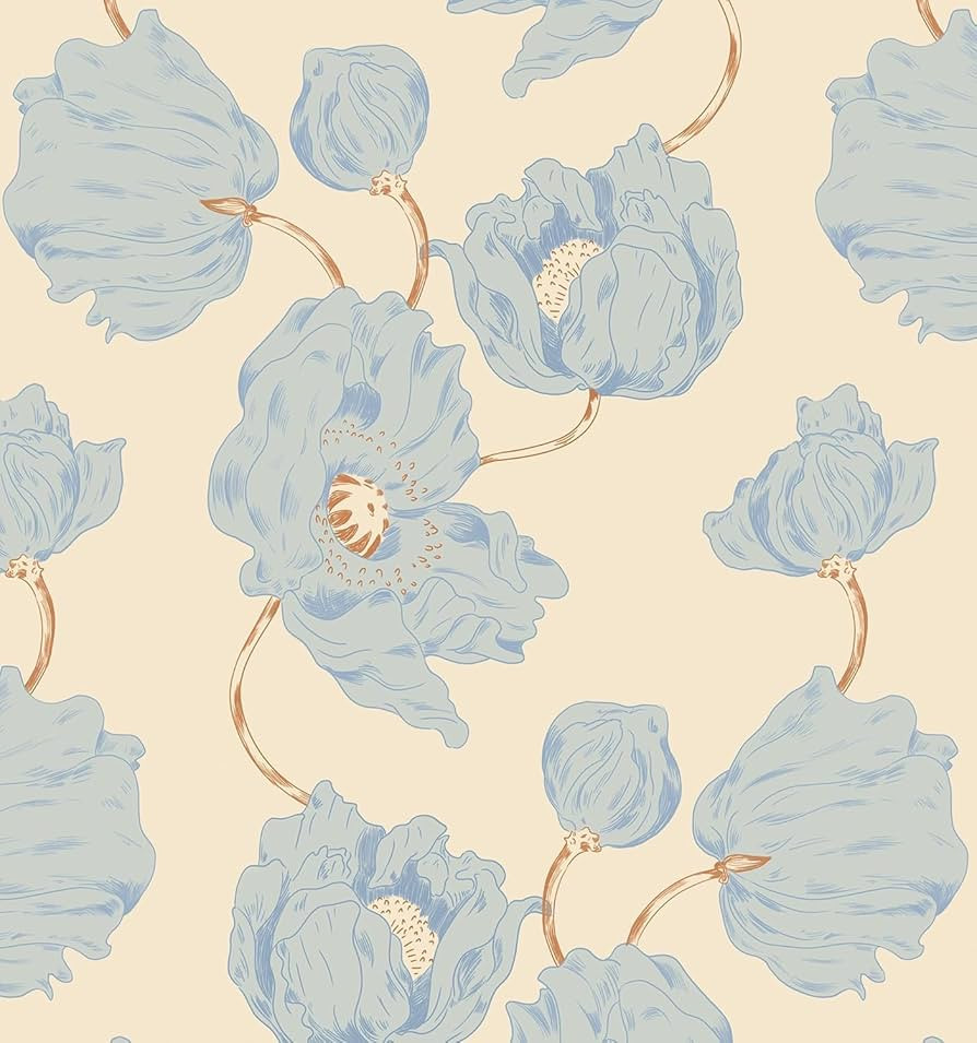 GloryTik Floral Wallpaper Peel and Stick Vintage Contact Paper Beige Self Adhesive Removable Wate... | Amazon (US)