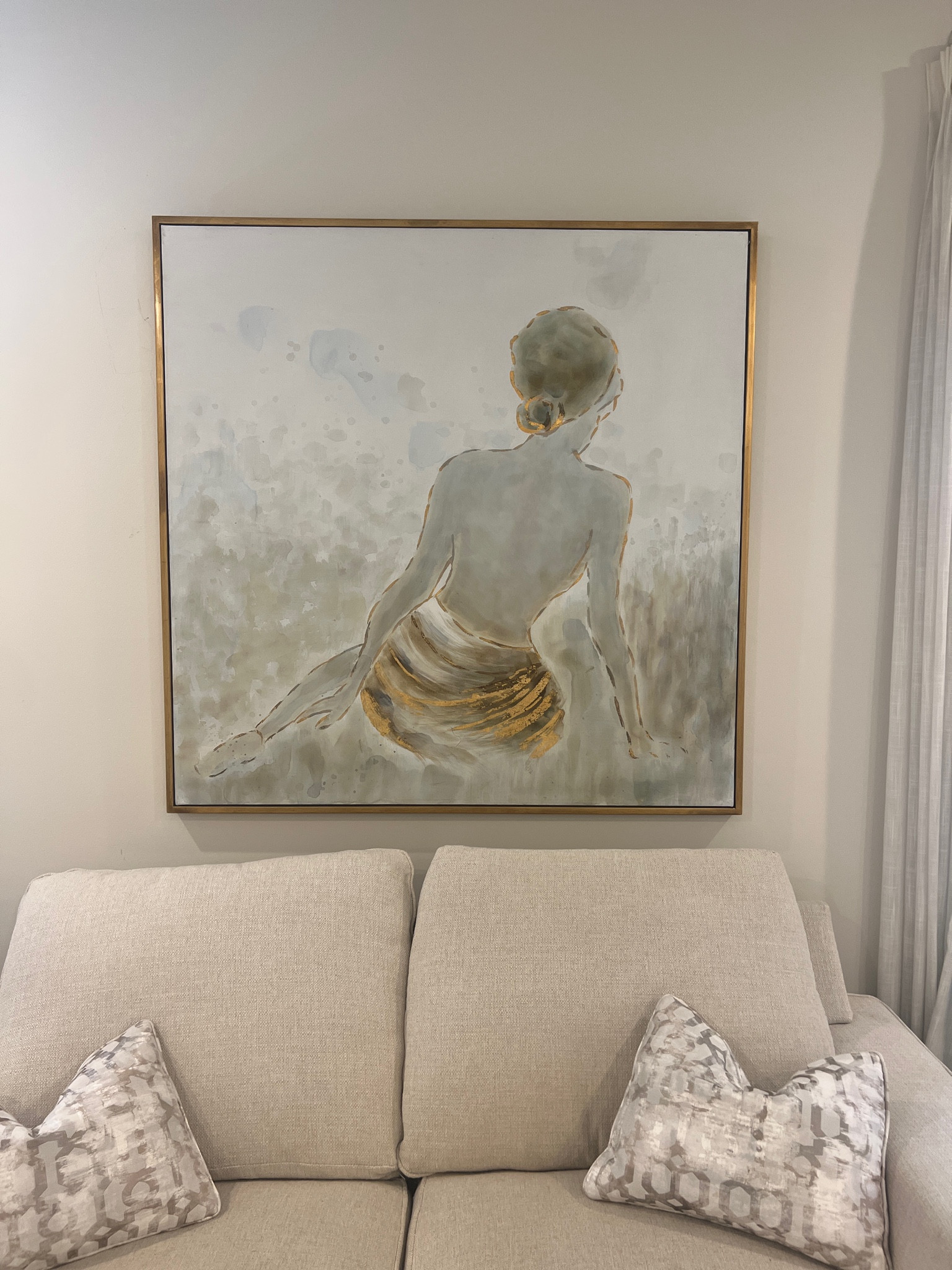 Uttermost Art in my office. 
This Grace Feyock transitional art is almost 50” x 50” canvas on solid wood frame. Soft muted colors with gold leaf accents  

#LTKsalealert #LTKhome #LTKitbag