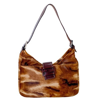 FENDI Baguette Brown Pony Hair Hobo Shoulder Bag | eBay US