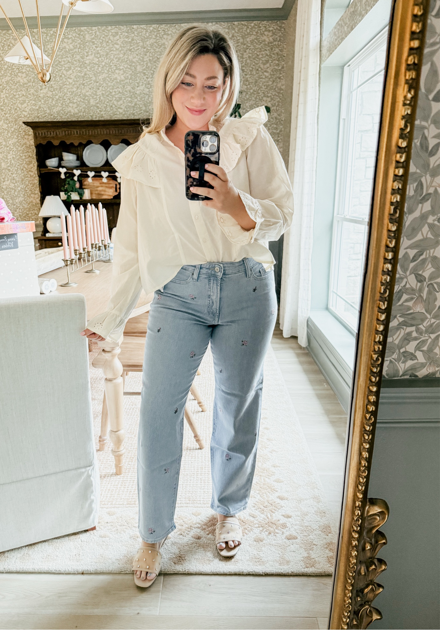 Loving this look for spring! Size 12 jeans! Large blouse!

THEBLOOMINGNEST jeans flats sandals shirt fashion 

#LTKMidsize #LTKSeasonal #LTKStyleTip