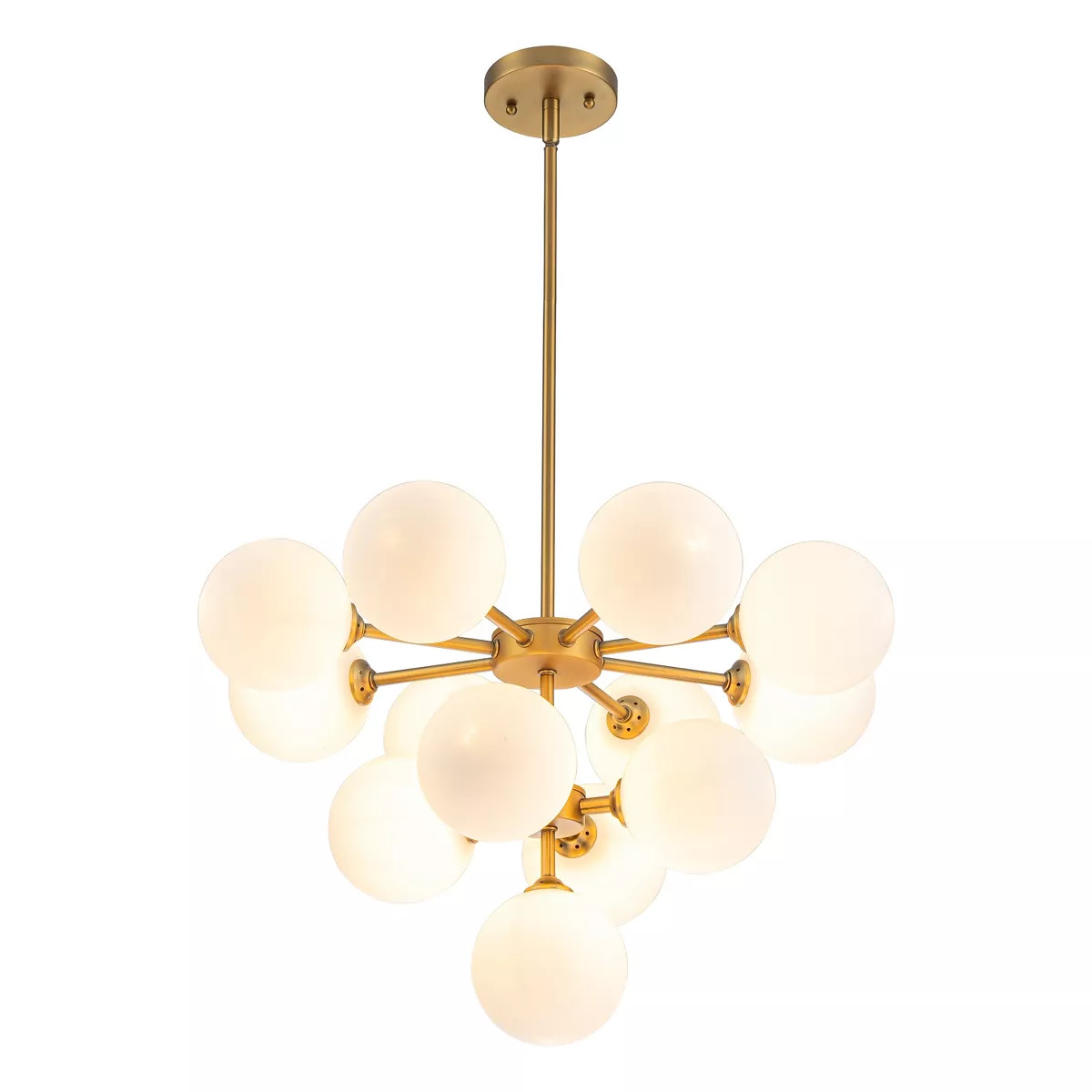 C Cattleya 13-Light Brushed Gold Chandelier with Opal Glass Shade (Bulb Included) | Target