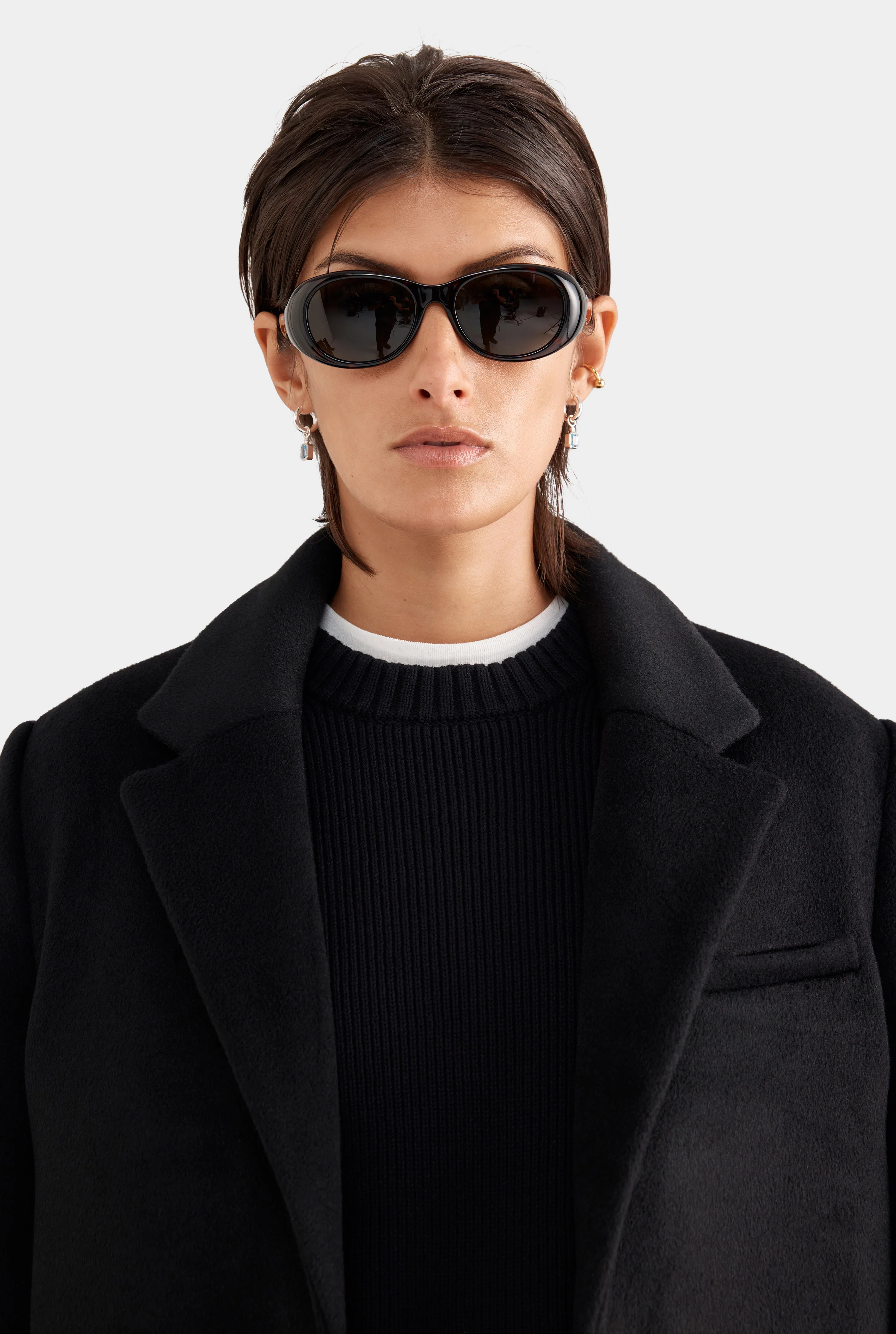 Womens Wool Coat in Black | Venroy | Venroy AU