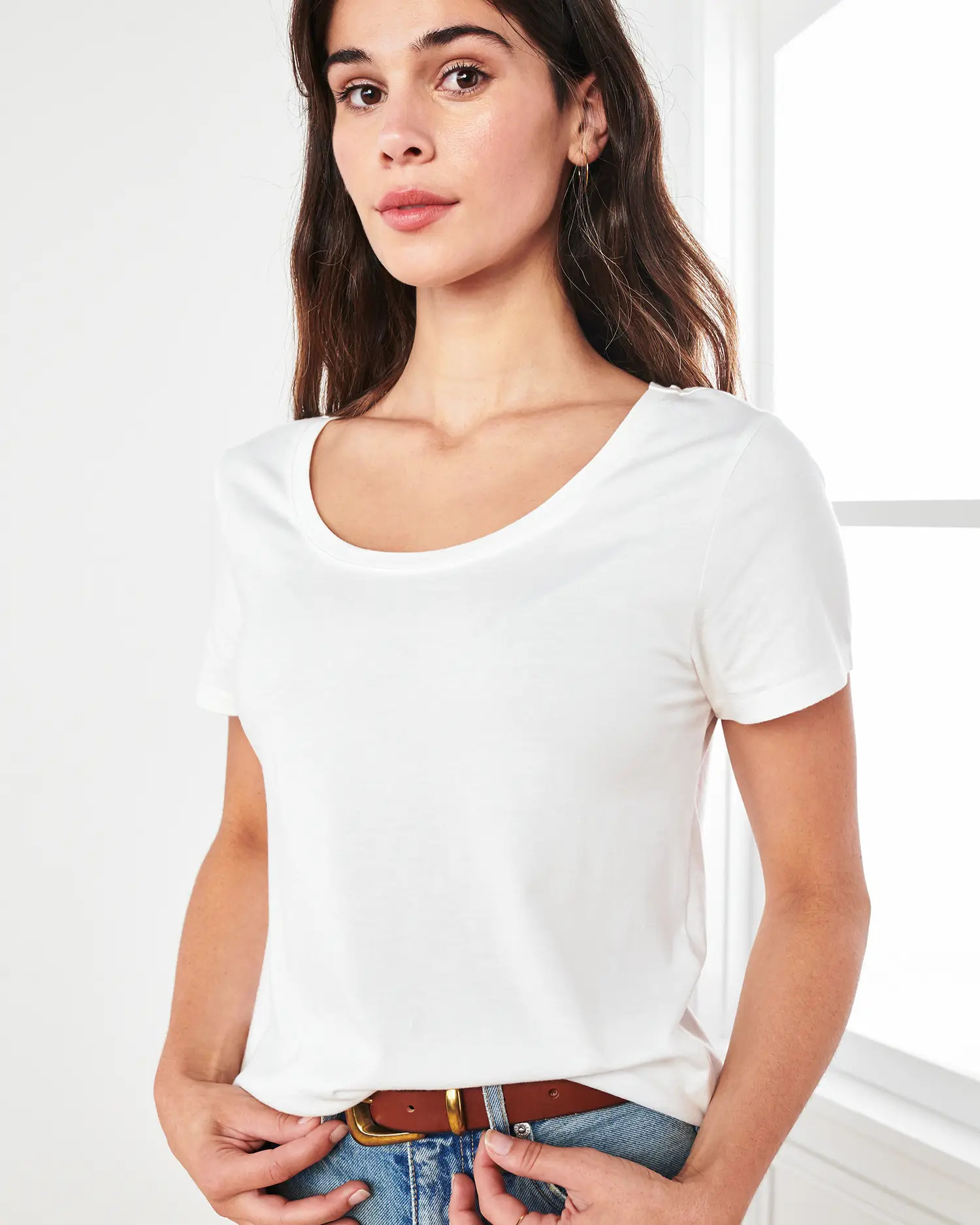 Cotton Modal Scoop Neck Tee | Quince