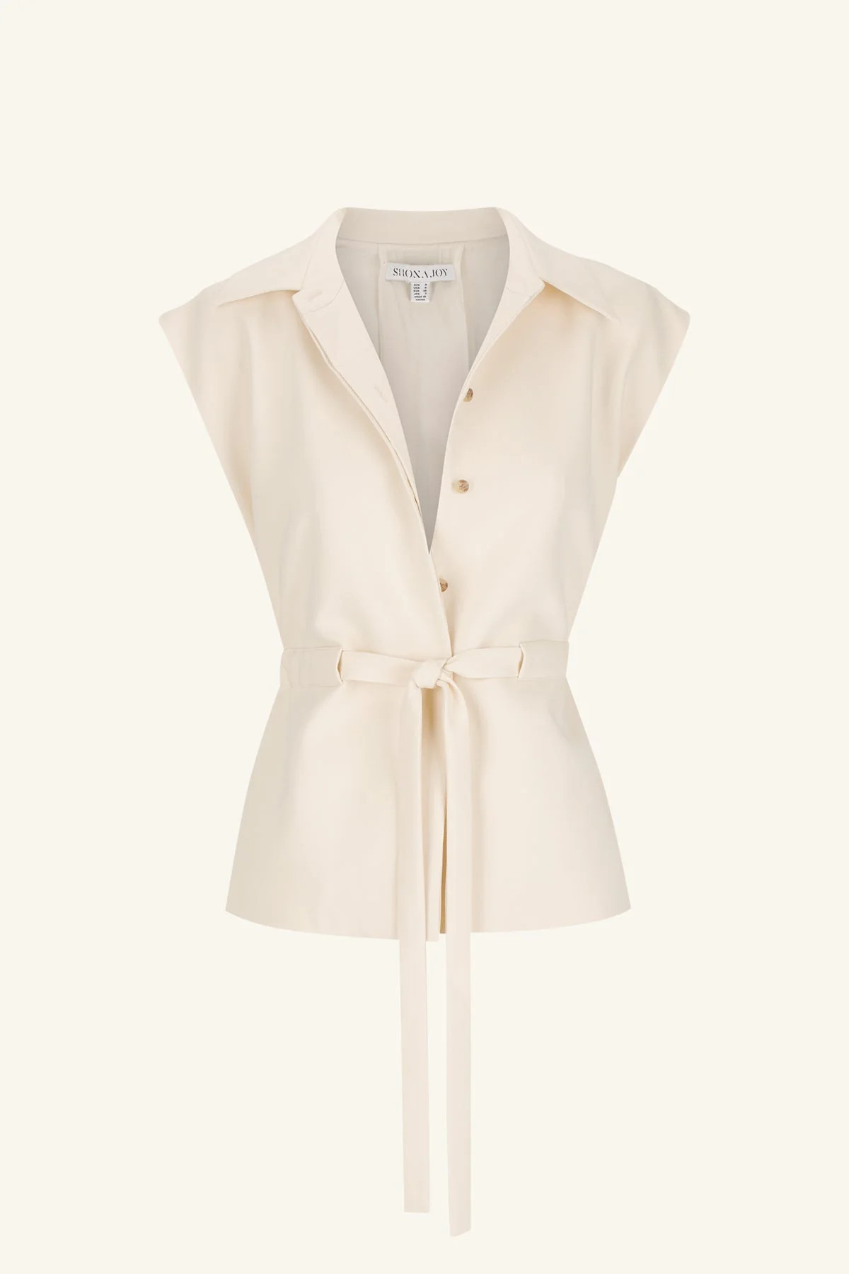 Irena Sleeveless Belted Vest | Rice | Tops | Shona Joy | Shona Joy