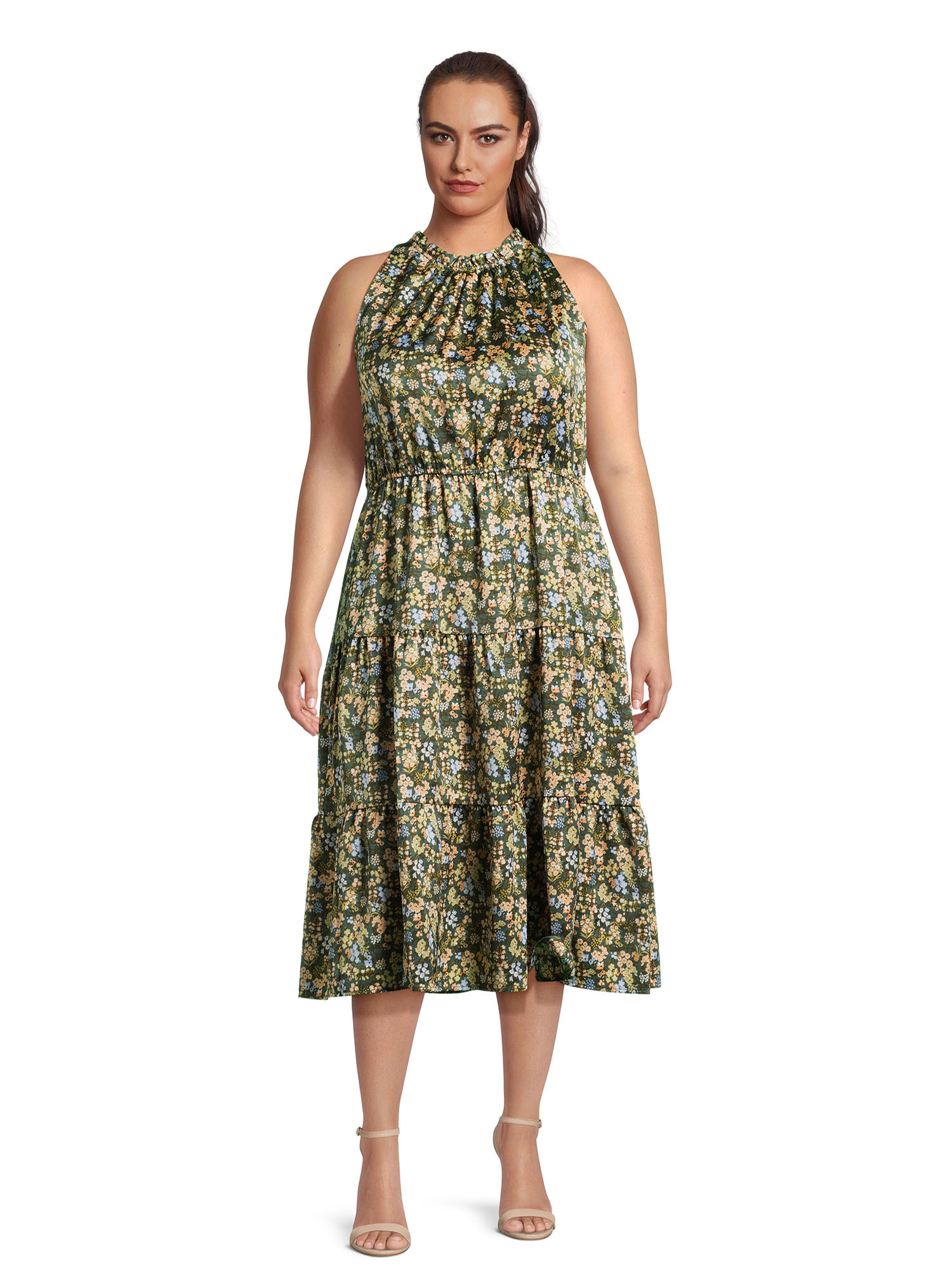 Nine.Eight Women's Plus Size Satin Halter Dress | Walmart (US)