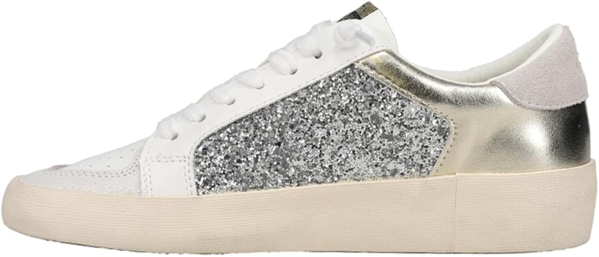 VINTAGE HAVANA Womens Libby 1 Metallic Sneakers Shoes Casual - Gold, Silver, White | Amazon (US)
