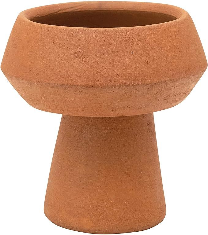 Bloomingville Handmade Terra-Cotta Footed Vase, Terracotta | Amazon (US)