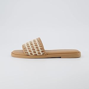 CUSHIONAIRE Women's Taffy crochet cork slide sandal +Memory Foam, Wide Widths Available | Amazon (US)
