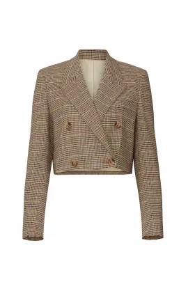 Plaid Moscot Cropped Blazer | Rent the Runway