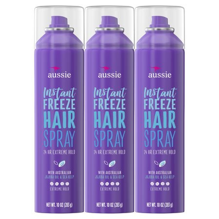 Aussie Instant Freeze Hairspray with Jojoba & Sea Kelp 10.0 oz (Triple Pack) | Walmart (US)
