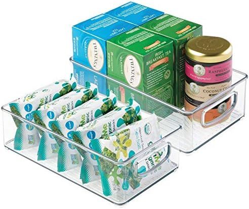 mDesign Plastic Kitchen Pantry Cabinet, Refrigerator or Freezer Food Storage Bins with Handles - ... | Amazon (US)