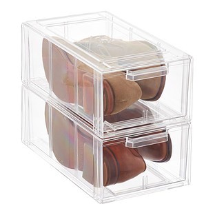 Clear Stackable Large Shoe Drawer Case of 4 | The Container Store
