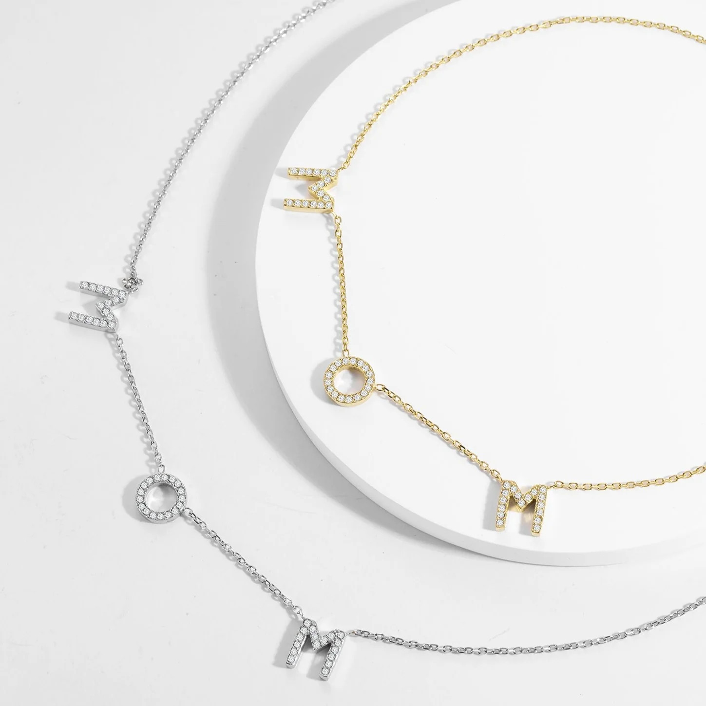 Mom Crystal Pavé Necklace | Victoria Emerson