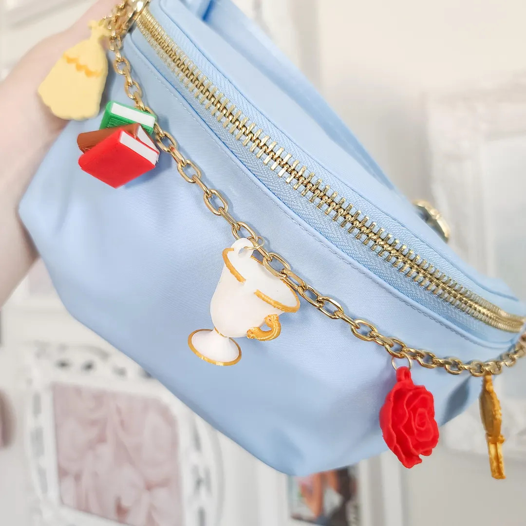 Belle's Enchanted Bag Charm | Enchanted Castle & Sparkling Crystal Beads | Women Handbag Charms, ... | Etsy (US)