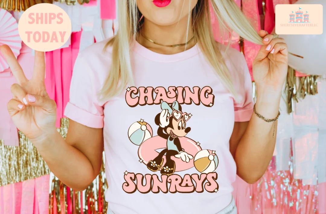 Disney Minnie Summer Shirt, Minnie Cute Disneyworld Vintage, Chasing Sunrays Disneyworld Shirts, ... | Etsy (US)