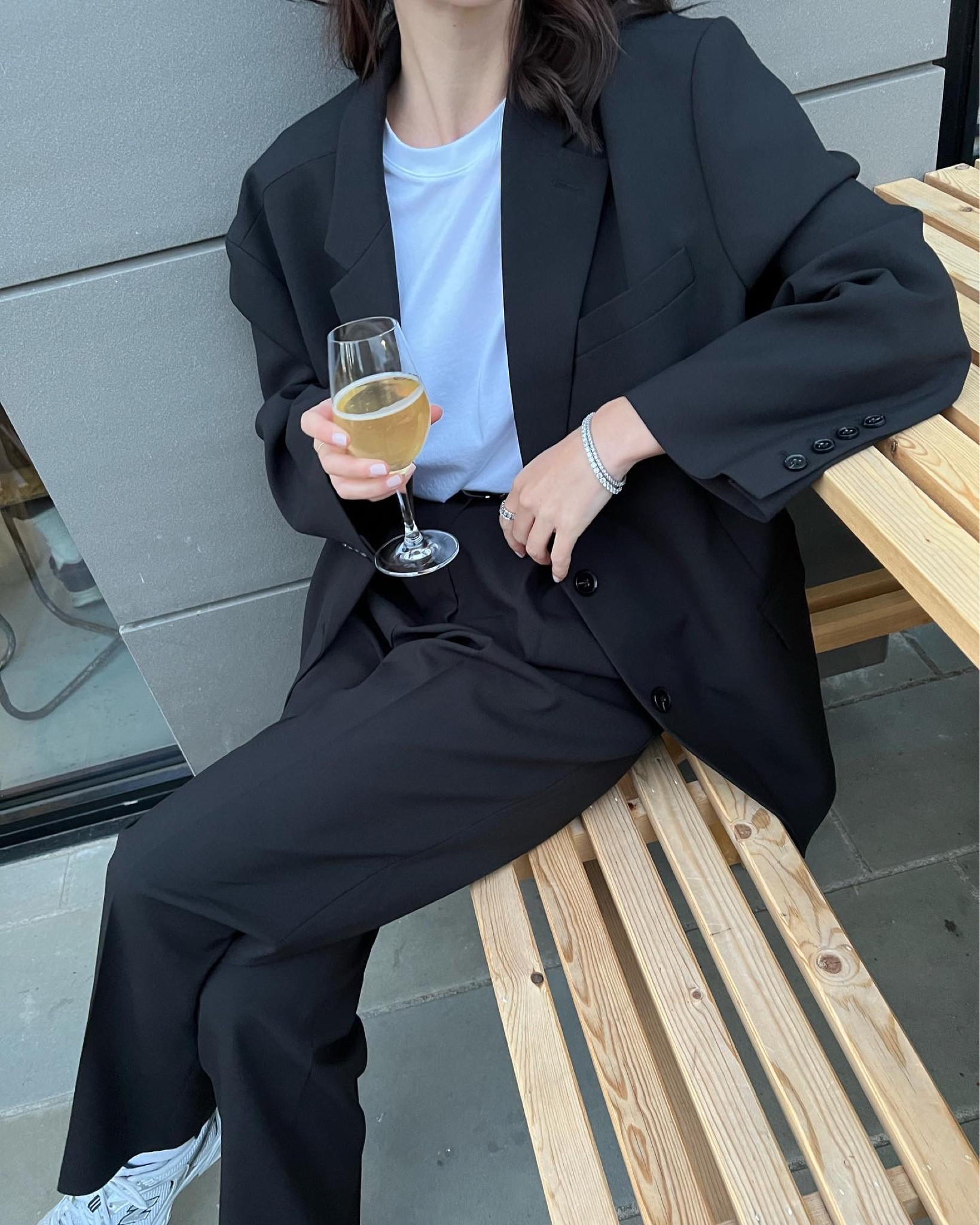 frankie shop suit 
black suit 
arket white crew neck tee
new balance trainers 
arket socks
capsule wardrobe 
wardrobe staples
use discount code HANNITREWEEK10 for 10% off carat london 

#LTKSeasonal #LTKeurope #LTKstyletip