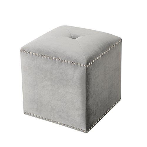 Christopher Knight Home Allen Glam Velvet Ottoman, Smoke | Amazon (US)