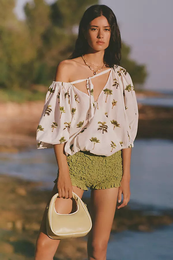 Celandine Puff-Sleeve Bubble Blouse | Anthropologie (US)