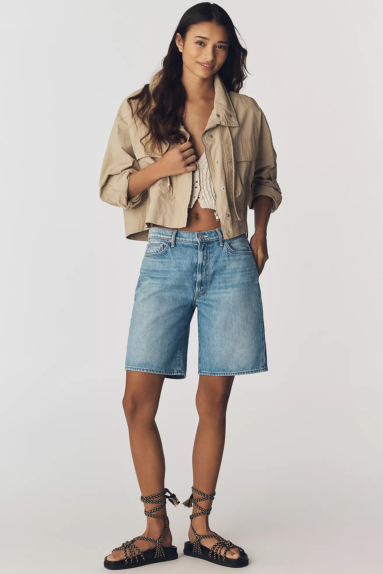 MOTHER Undercover Bermuda Denim Shorts | Anthropologie (US)