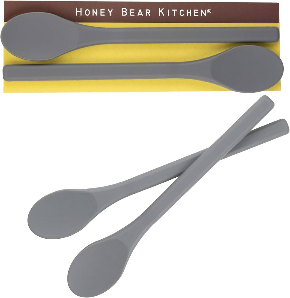 Honey Bear Kitchen Silicone Stirring Spoon (Set of 2, Stone Grey) for Coffee & Tea | Amazon (US)