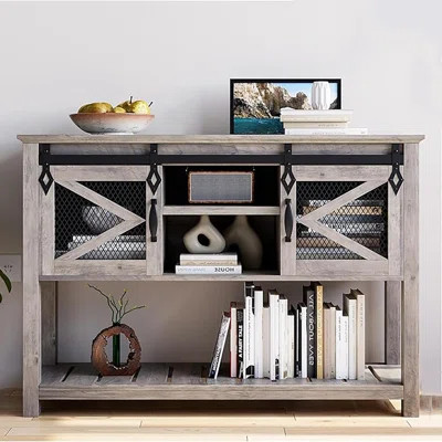 Farmhouse Entryway Table With Sliding Barn Doors,console Tables For Entryway | Wayfair North America