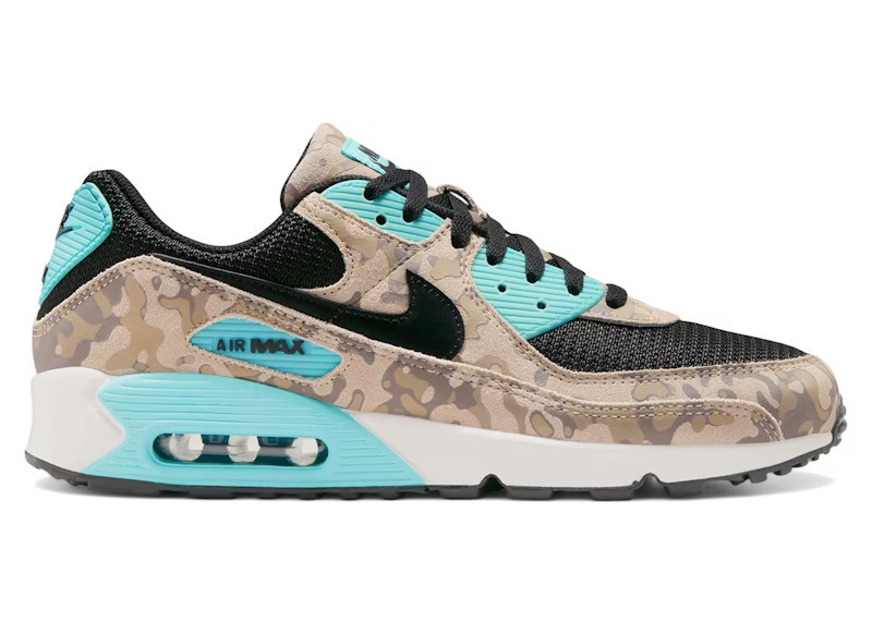 Men's Nike Air Max 90 Premium Camo Sneakers in Sanddrift/Black/Aurora Green | StockX