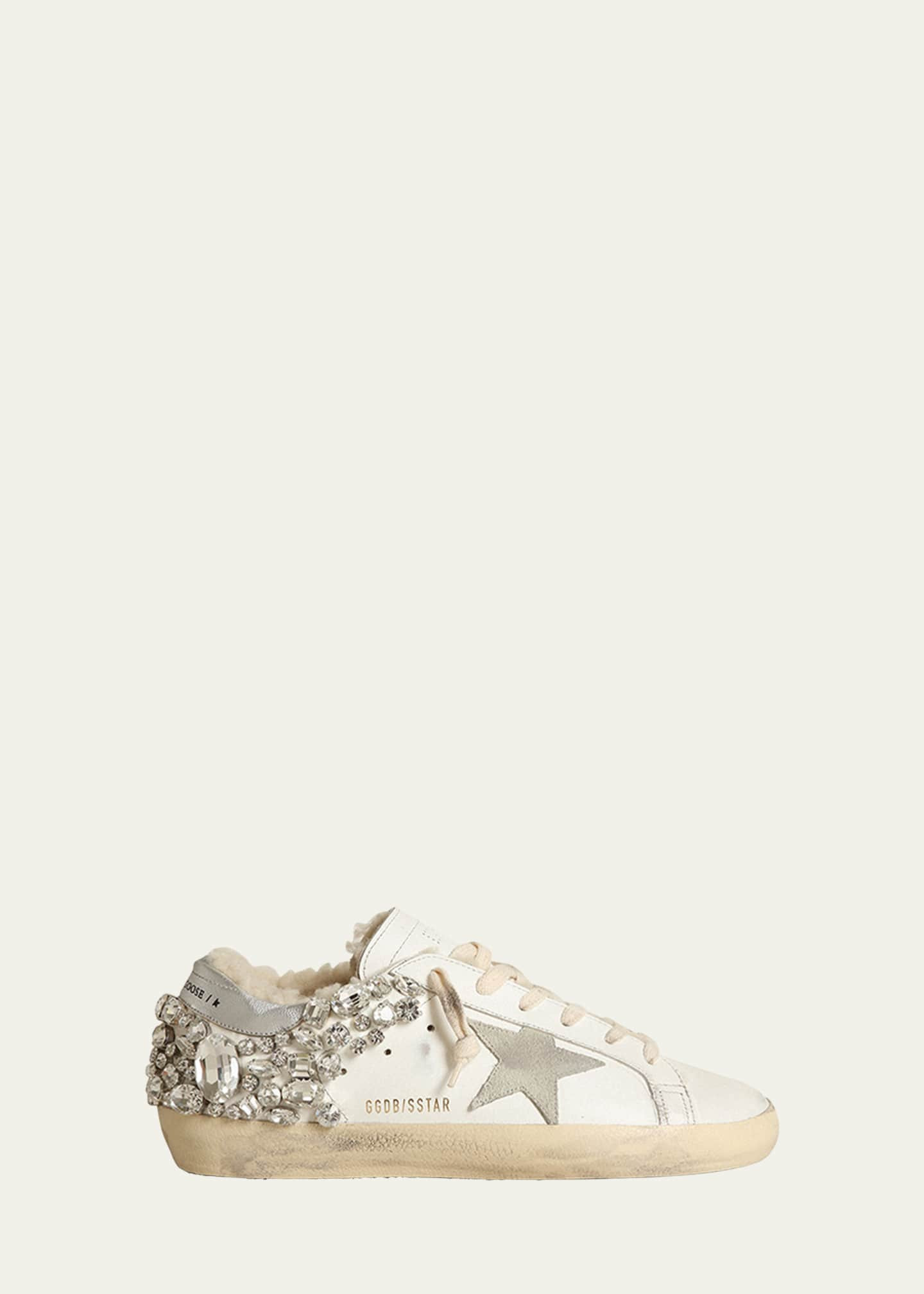 Golden Goose Superstar Crystal Shearling Low-Top Sneakers | Bergdorf Goodman