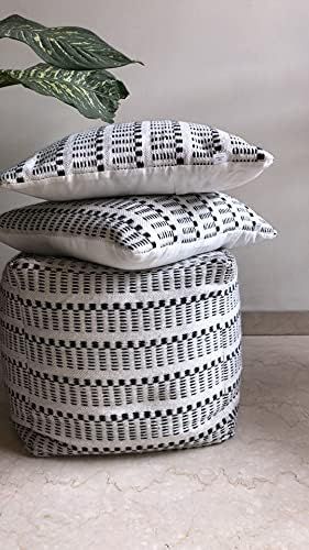 Hand Woven Indoor/Outdoor Home Décor Polyester Pouf | Ottoman | Footrest - Bean Bag, Floor Chair... | Amazon (US)