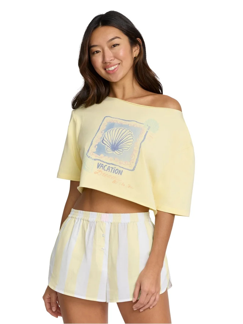 Mills by Millie Bobby Brown Women's Crop Graphic Tee, Sizes XS-XXXL - Walmart.com | Walmart (US)