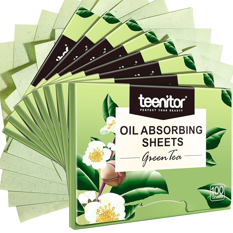 Teenitor Green Tea Blotting Paper - 800 Oil Absorbing Sheets for Oily Skin, Face Oil Control Film | Amazon (US)