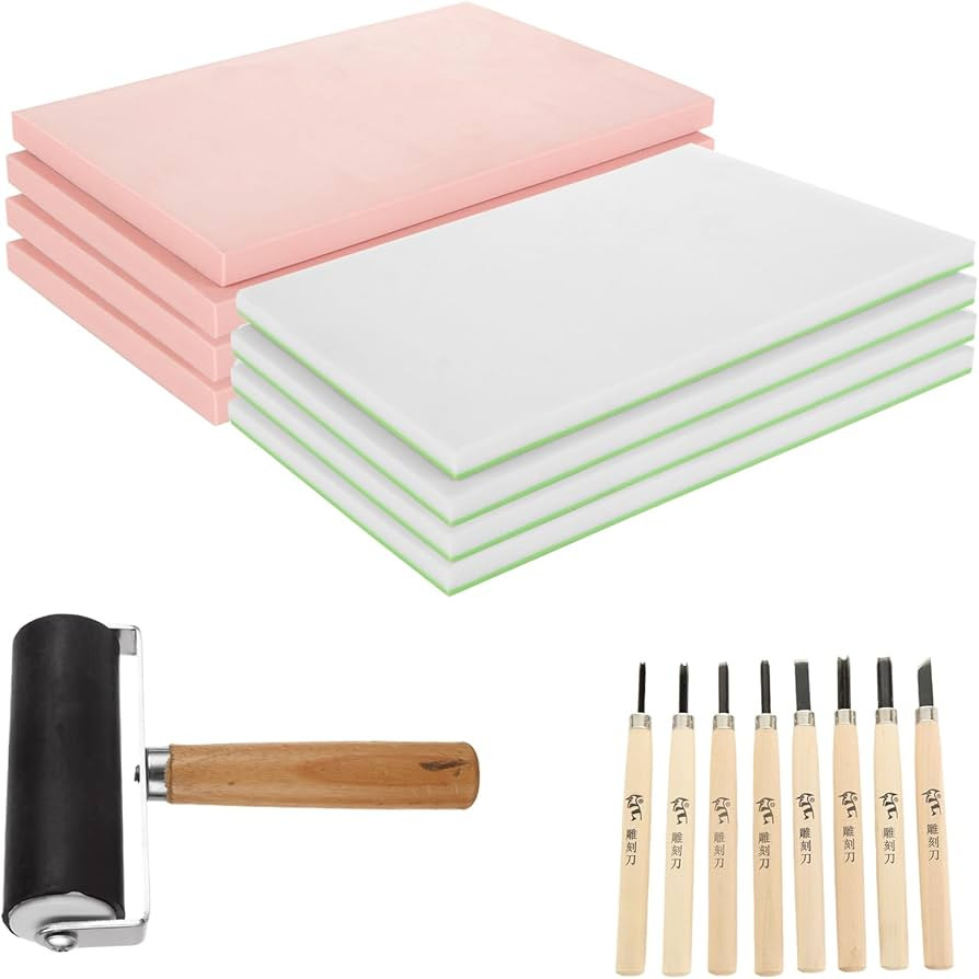 10 Pack 4"x6" Rubber Stamp Making Kit, Rubber Stamp for Carving Rubber Carving Blocks DIY Rubber ... | Amazon (US)