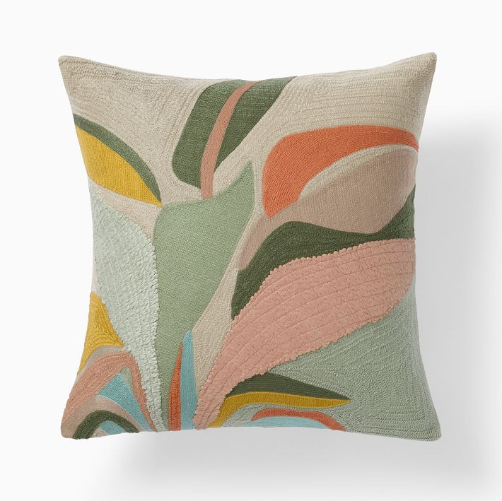 Botanical Crewel Pillow Cover | West Elm (US)