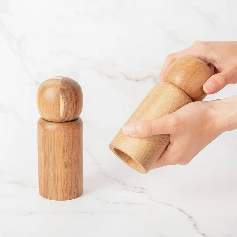 Monday Moose Manual Refillable Solid Acacia Wood Salt and Pepper Grinder Spice Mill Set (Small, 2... | Walmart (US)
