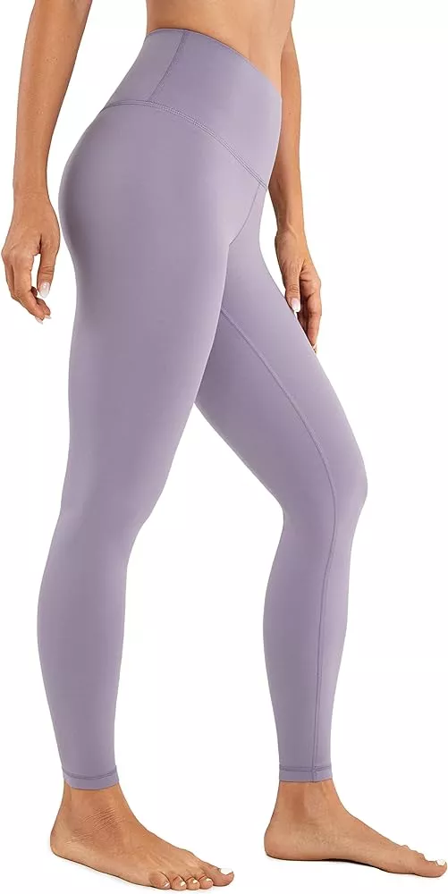 Leggings Depot-LY5R128-LILAC 5 Waistband Yoga Solid Leggings, One Size 