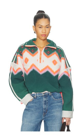 Free People Printed Mountain High Sweater in Green. - size XL | Revolve Clothing (Global)