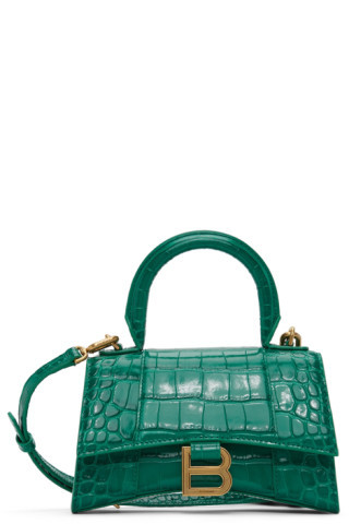 Green XS Hourglass Top Handle Bag | SSENSE
