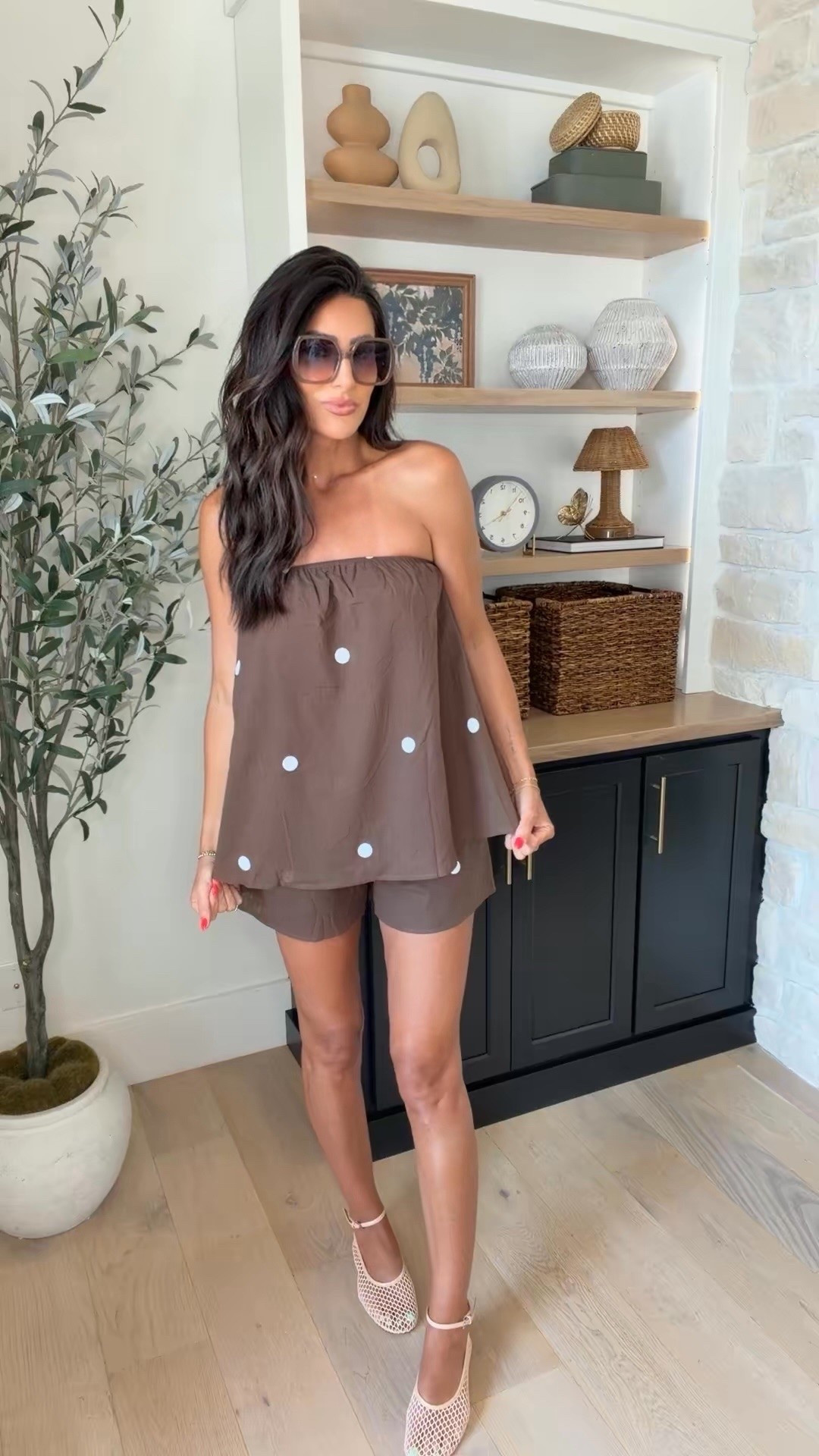 Polka dot linen set from Amazon (size small)

#LTKootd