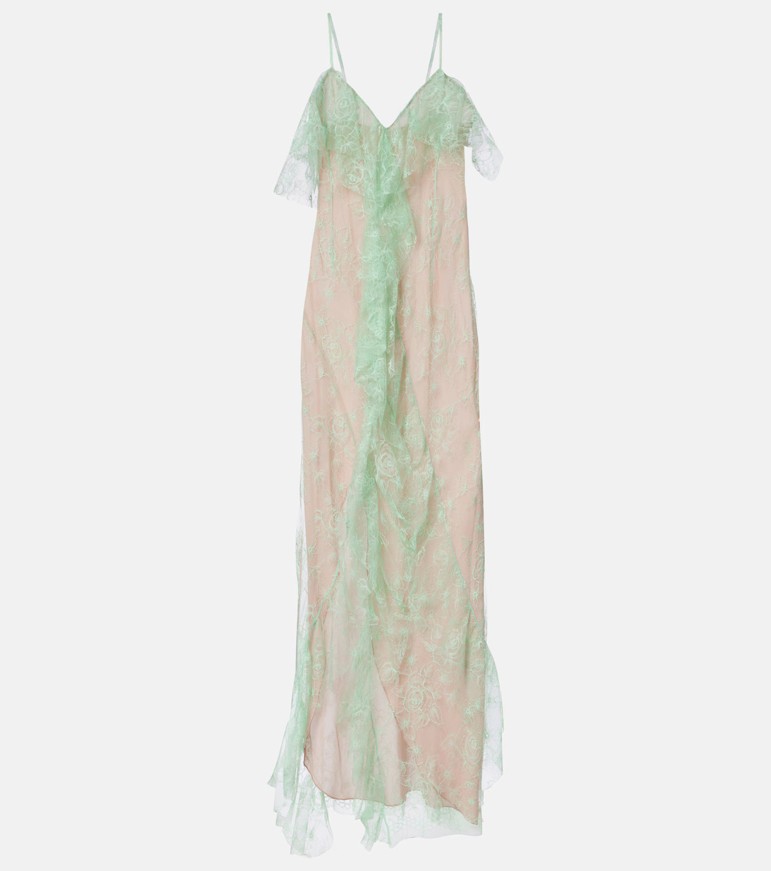 Ruffled sheer lace gown | Mytheresa (US/CA)