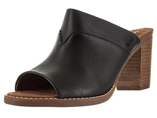 Toms Majorca Mule Sandals Black Leather 10007901 Womens 7 | Amazon (US)