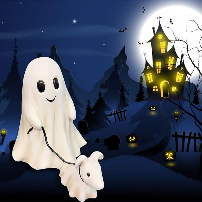 Halloween Ghost Walking Dog Statue, Halloween Decorations Today's deals Halloween Ghost Dog Statu... | Amazon (US)