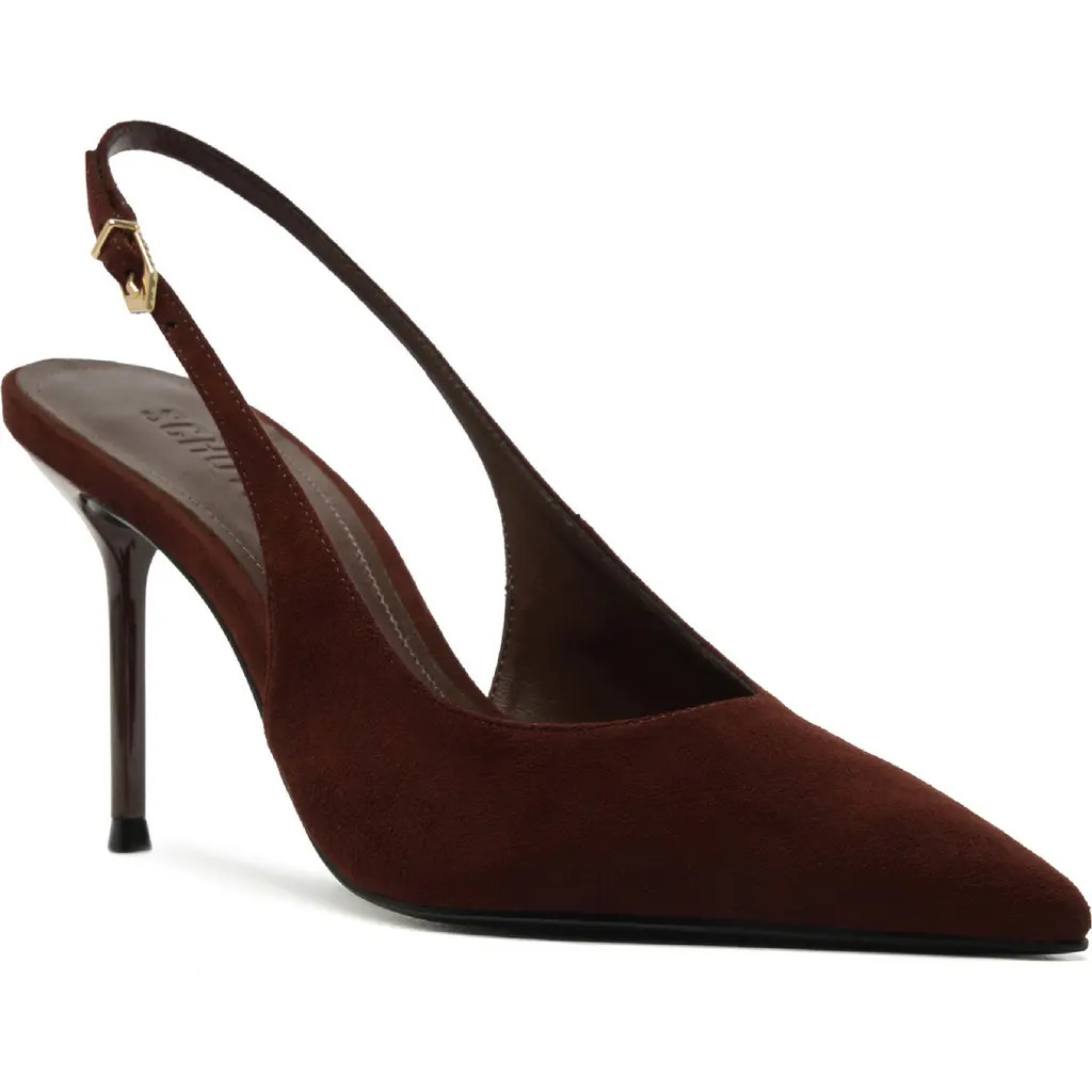 Schutz Alicia Pointed Toe Slingback Pump in Root Brown at Nordstrom, Size 6.5 | Nordstrom