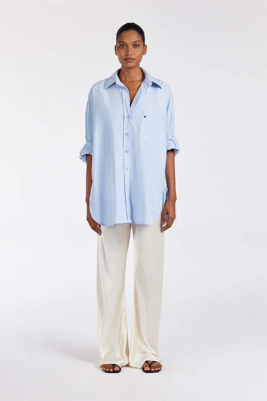 MYKA CREAM SATIN PANT | DISSH