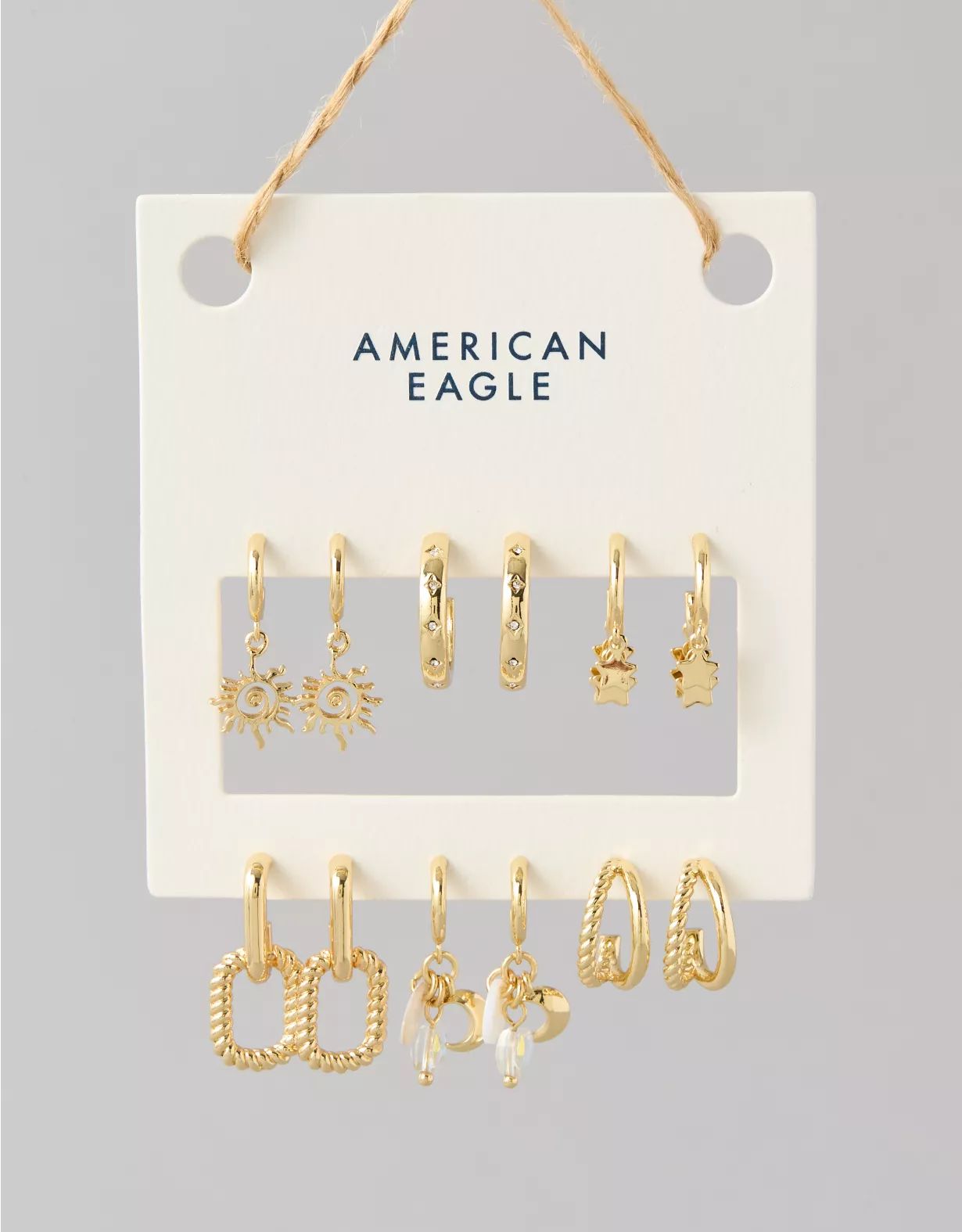 AEO Sun & Moon Earring Set 6-Pack | American Eagle Outfitters (US & CA)